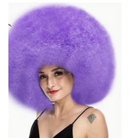 Afro pruik XXL paars LAATSTE!
